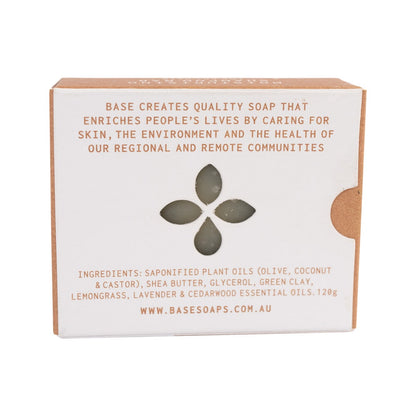 Base (Soap With Impact) Moisturising Shampoo Bar For Dry Hair 120g box. Back.