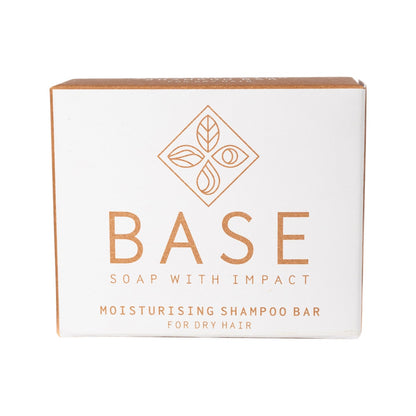 Base (Soap With Impact) Moisturising Shampoo Bar For Dry Hair 120g box. Front.