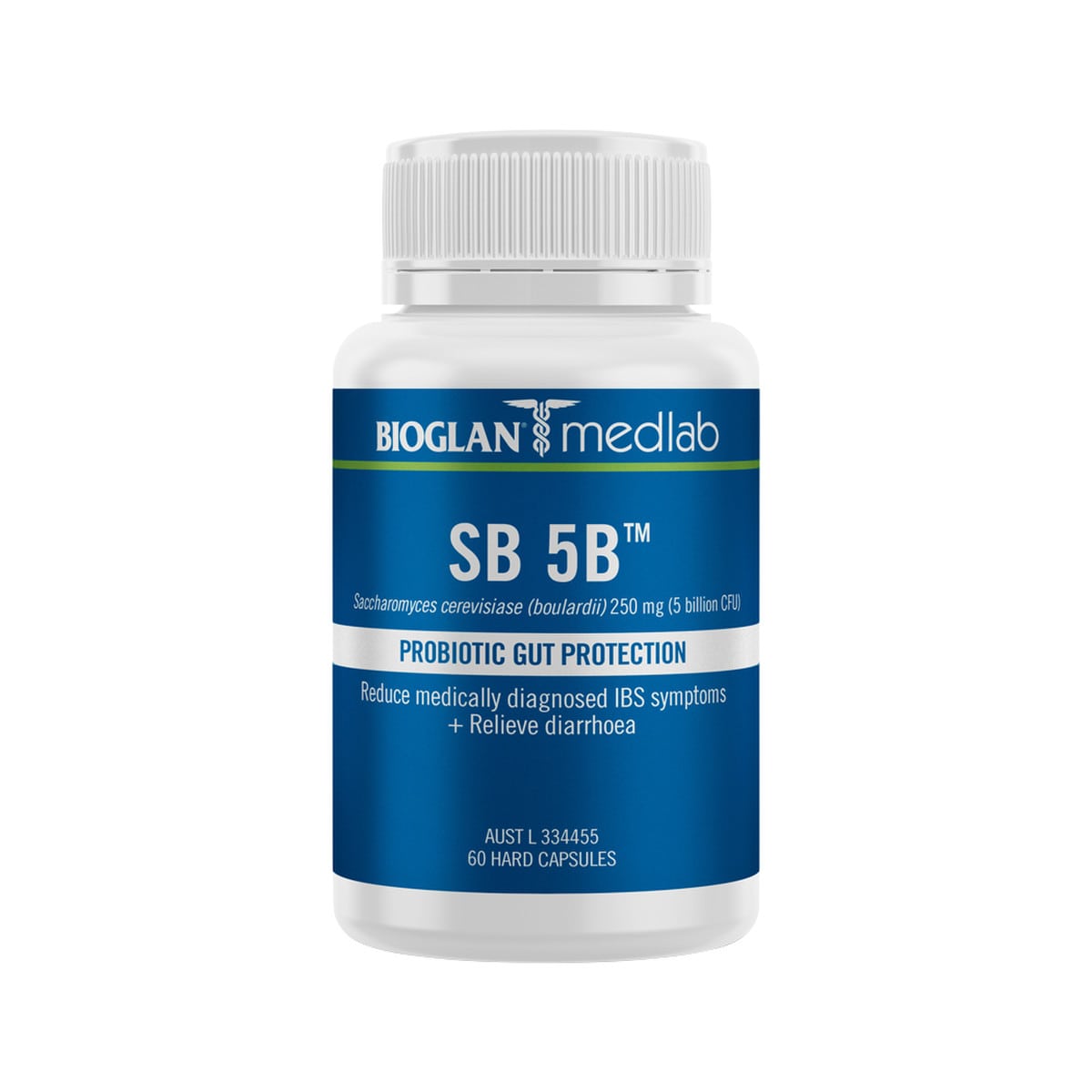 Bioglan Medlab SB 5B (Saccharomyces Boulardii ) 60 vegetarian capsules bottle