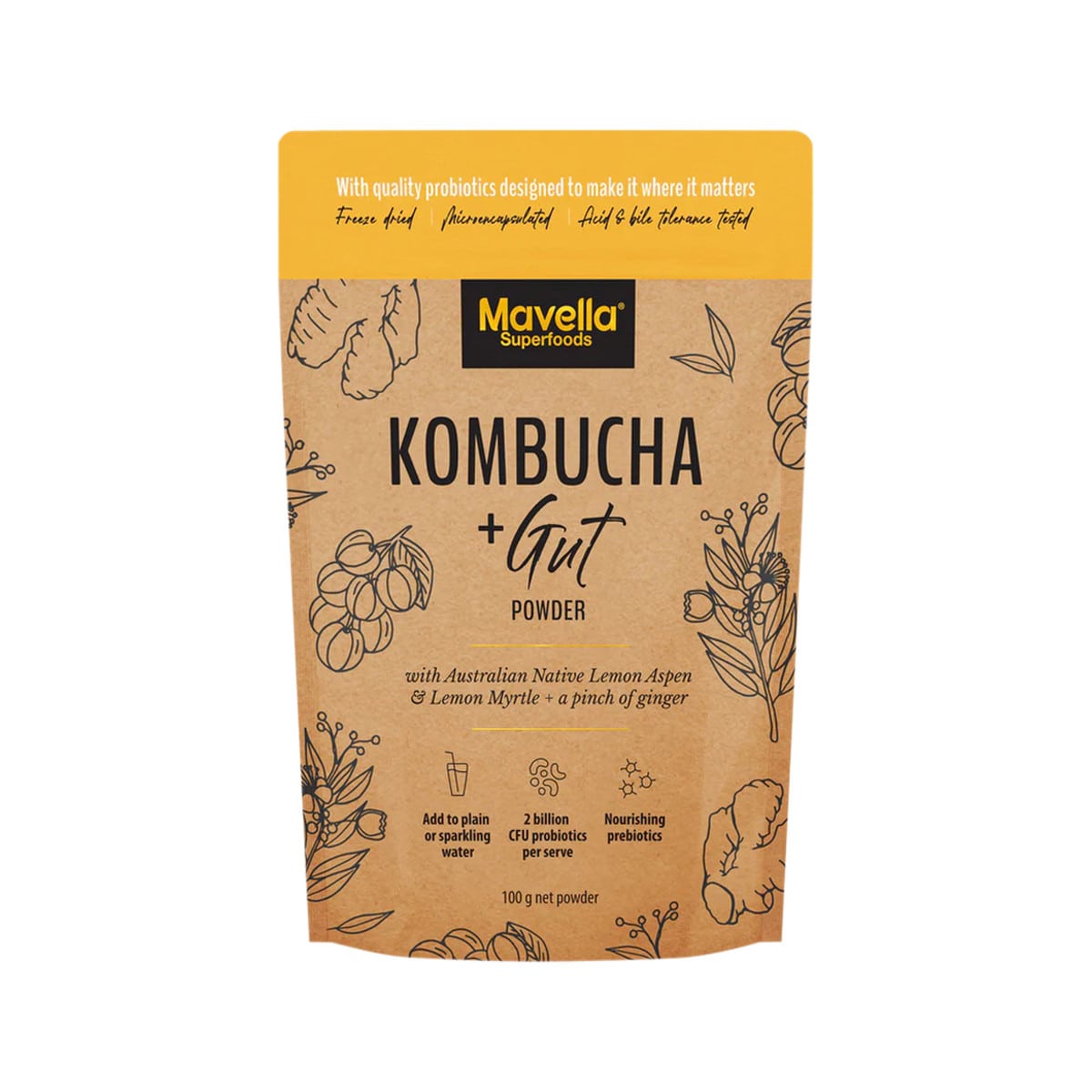 Mavella Superfoods Kombucha + Gut Powder 100g