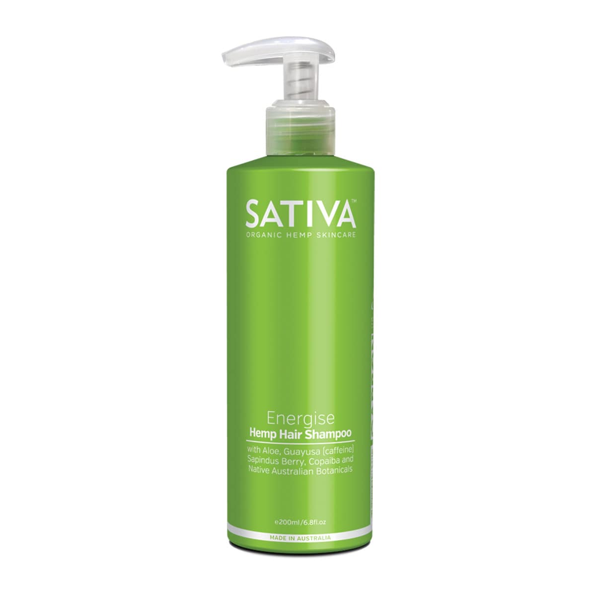 Sativa Organic Hemp Hair Shampoo - Energise 200ml bottle.