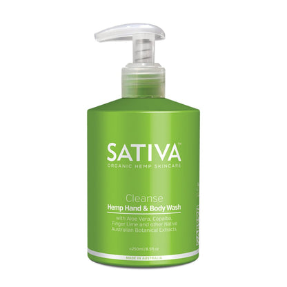 Sativa Organic Hemp Hand & Body Wash - Cleanse 250ml bottle.