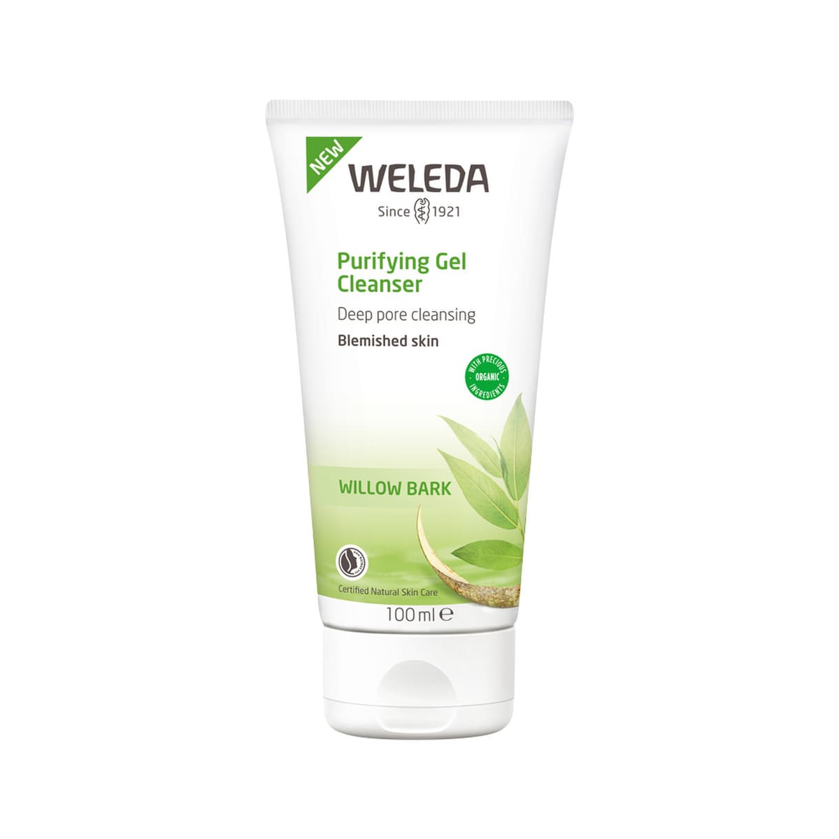 Weleda Organic Blemished Skin Purifying Gel Cleanser (Willow Bark) 100ml tube.