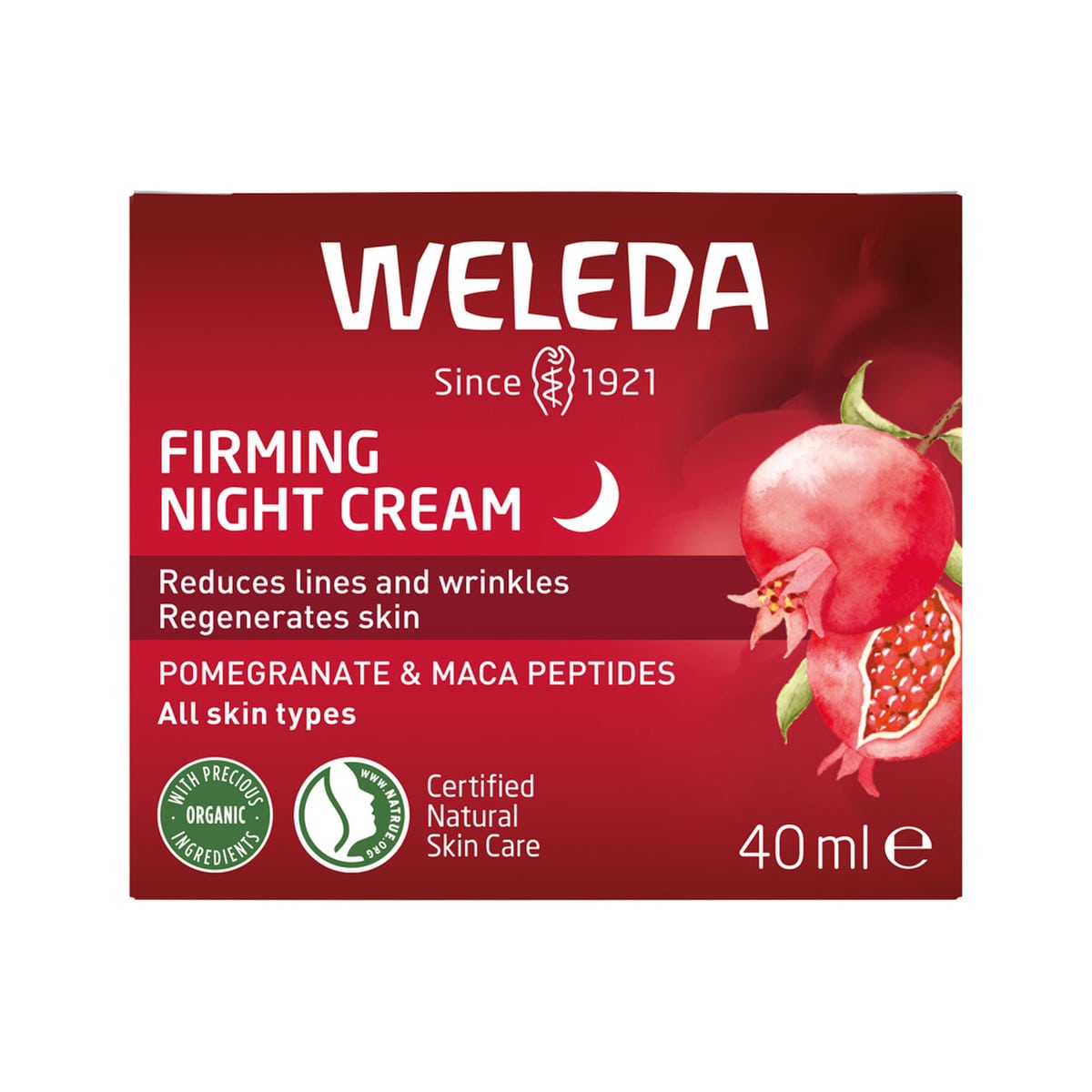 Weleda Organic Firming Night Cream (Pomegranate & Maca Peptides) 40ml box