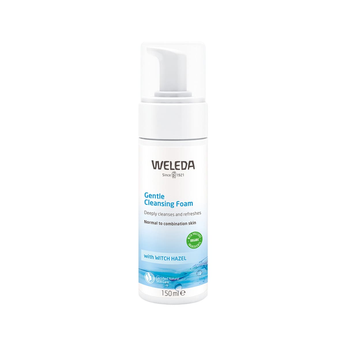 Weleda Organic Gentle Cleansing Foam with Witch Hazel 150ml bottle.